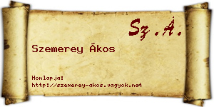 Szemerey Ákos névjegykártya