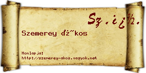 Szemerey Ákos névjegykártya